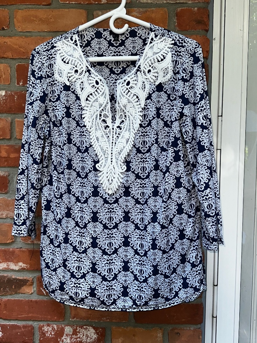 Talbots Lace-bib Tunic Top - Medallion ~ Large